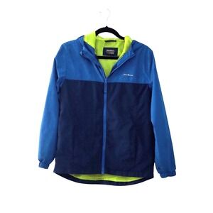 Eddie Bauer Kids Windbreaker Jacket L 14/16 Colorblock Blue Outdoor School Sport